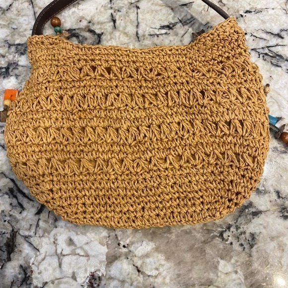 Cappelli Straworld Boho Crossbody Bag Purse Beads Stones Charms - Picture 6 of 7